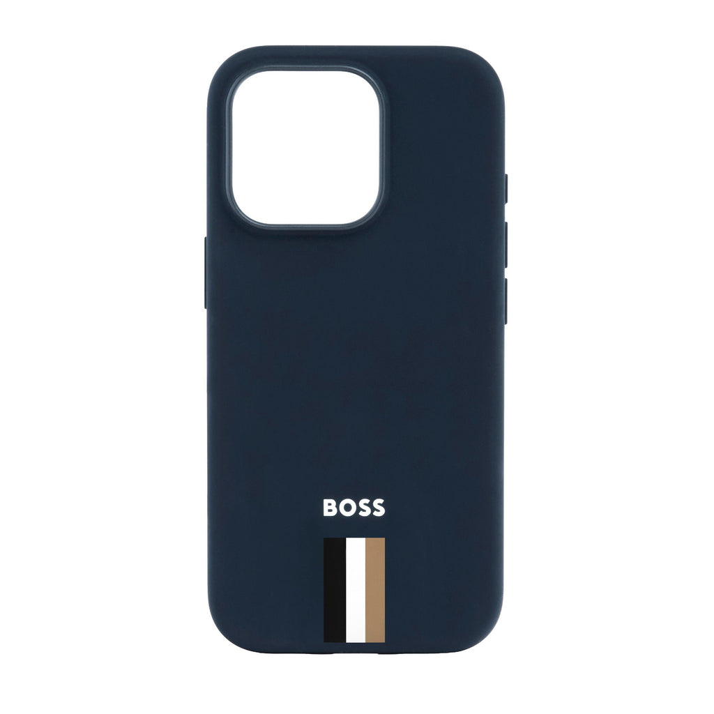 BOSS soft navy phone case for iPhone 16 Pro Iconic