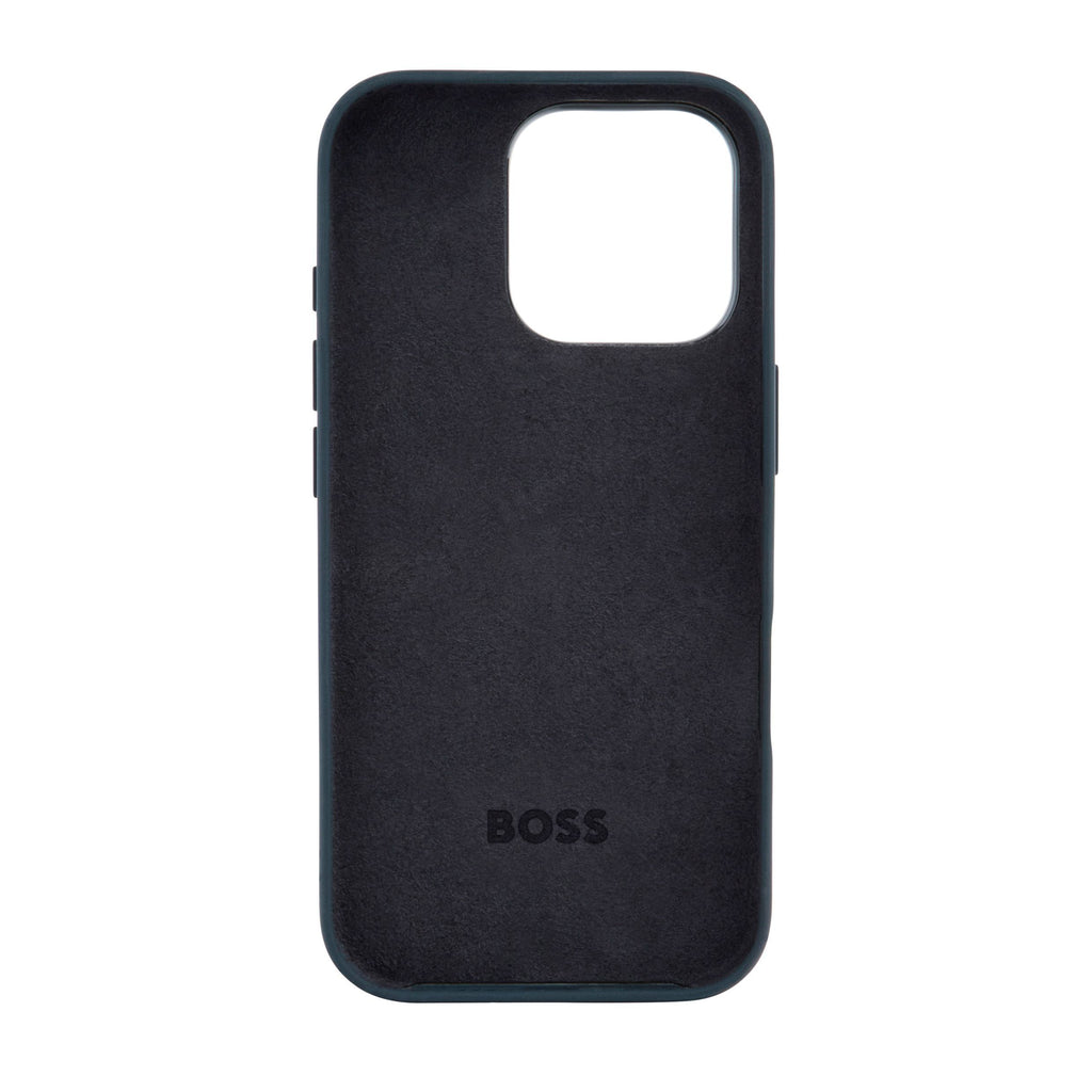 BOSS soft navy phone case for iPhone 16 Pro Iconic
