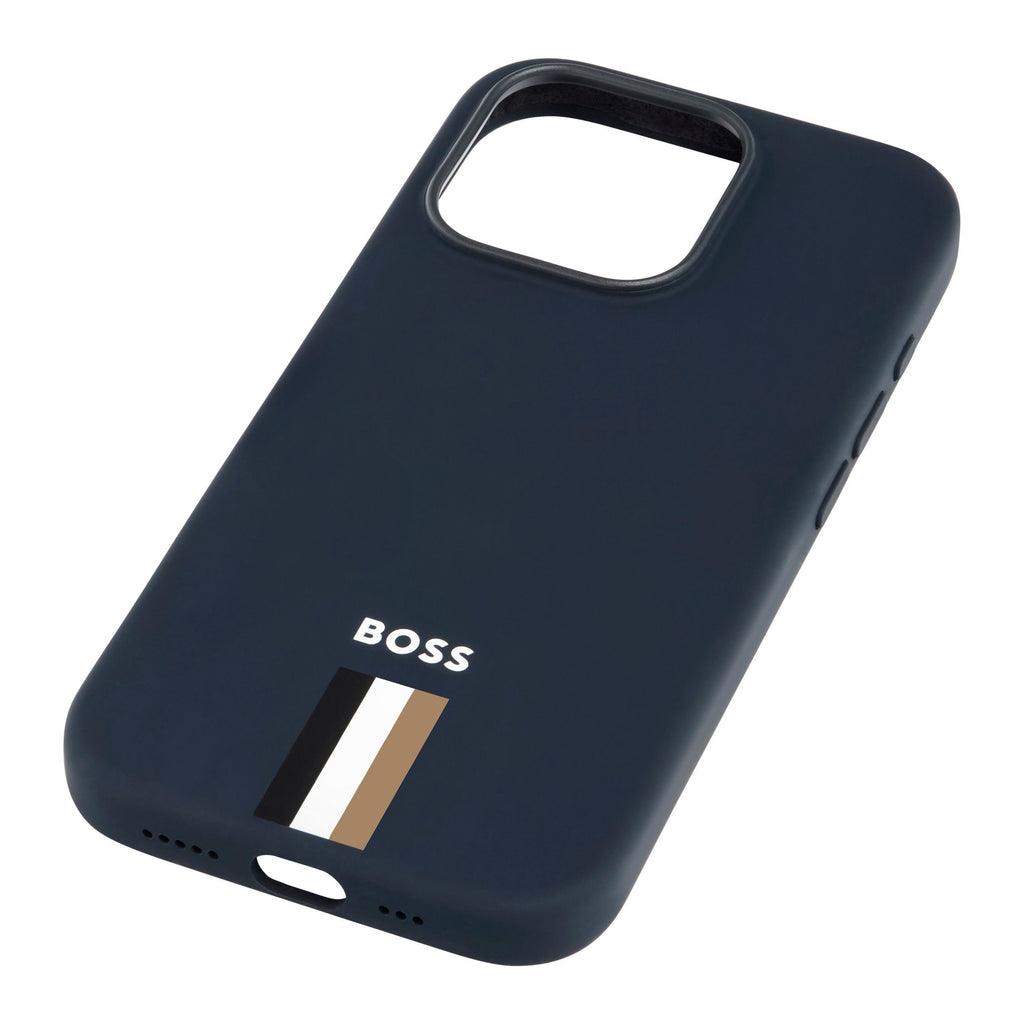 BOSS soft navy phone case for iPhone 16 Pro Iconic