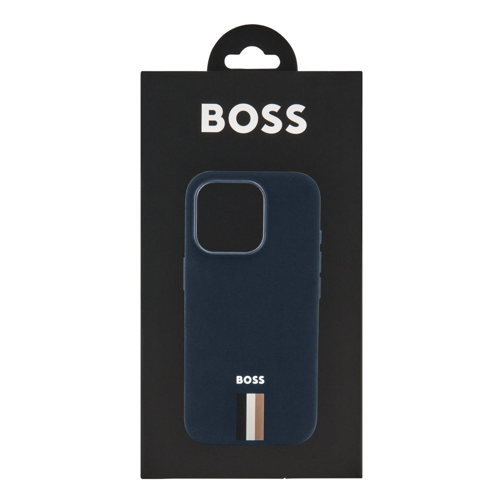 BOSS soft navy phone case for iPhone 16 Pro Iconic
