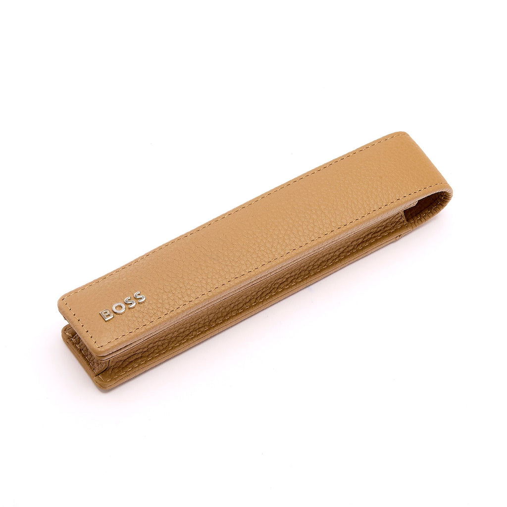 One pen pouch BOSS Grained Camel Leather Single pen pouch Classic