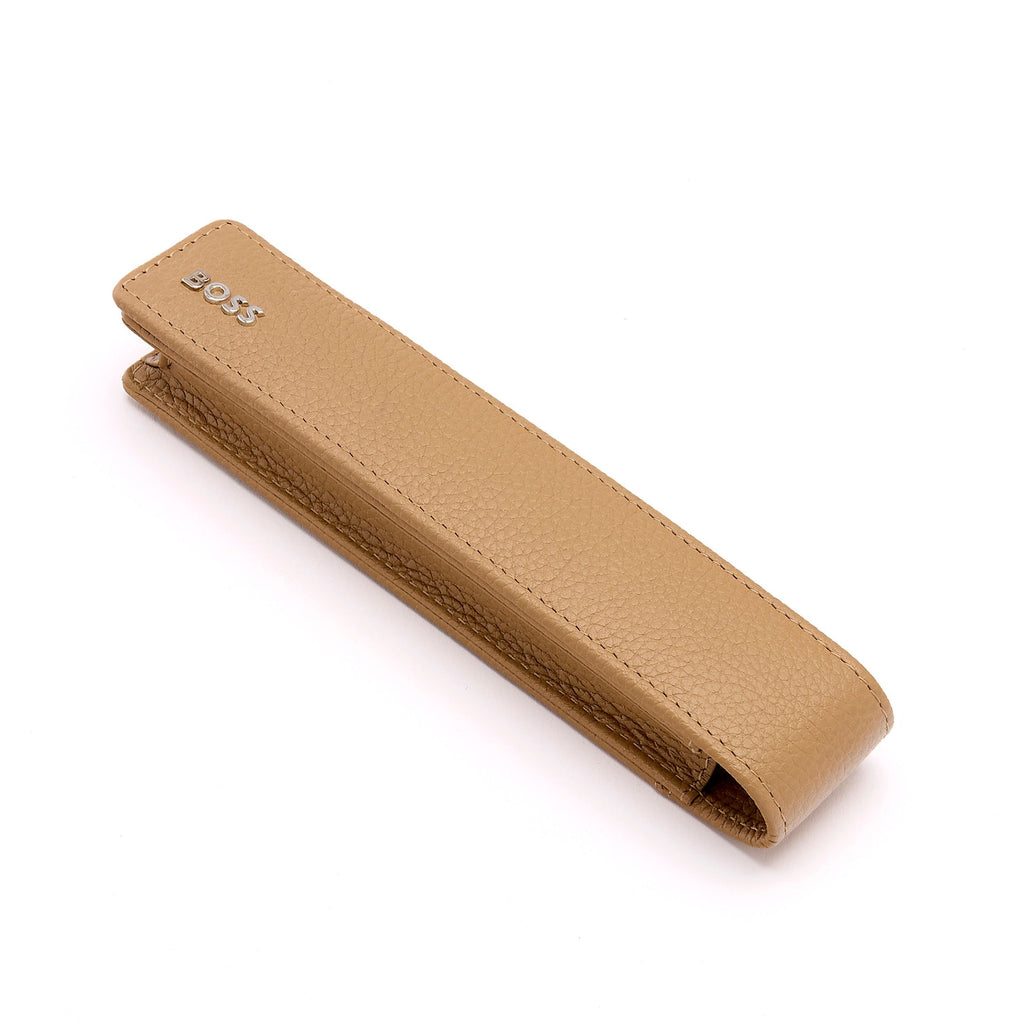 Personalized pen case BOSS Grained Camel Single pen pouch Classic