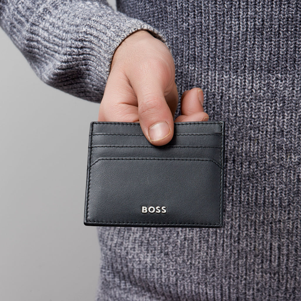 Men's Card holders in Hong Kong BOSS smooth Black Card holder Classic