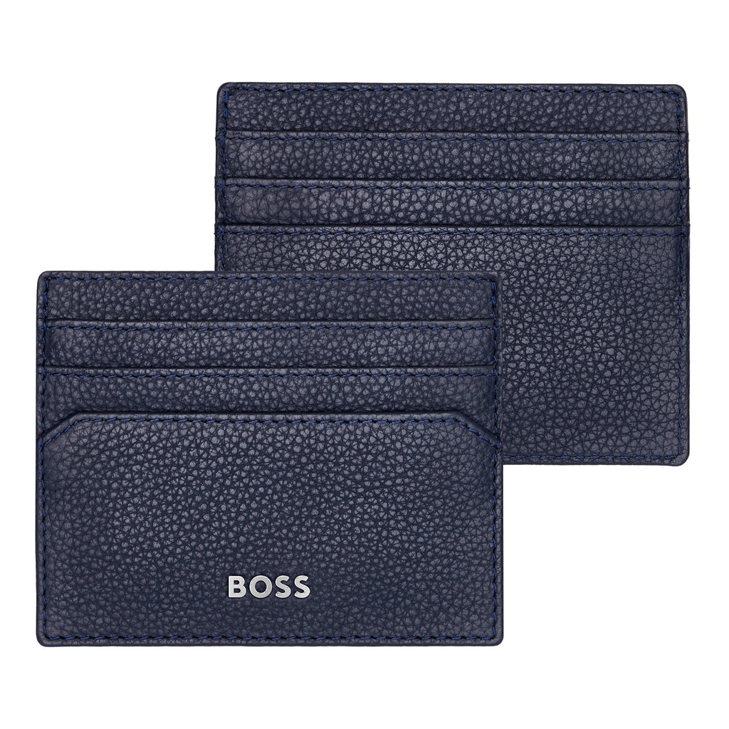 Wallet and keyring set BOSS grained navy key ring & card holder Classic