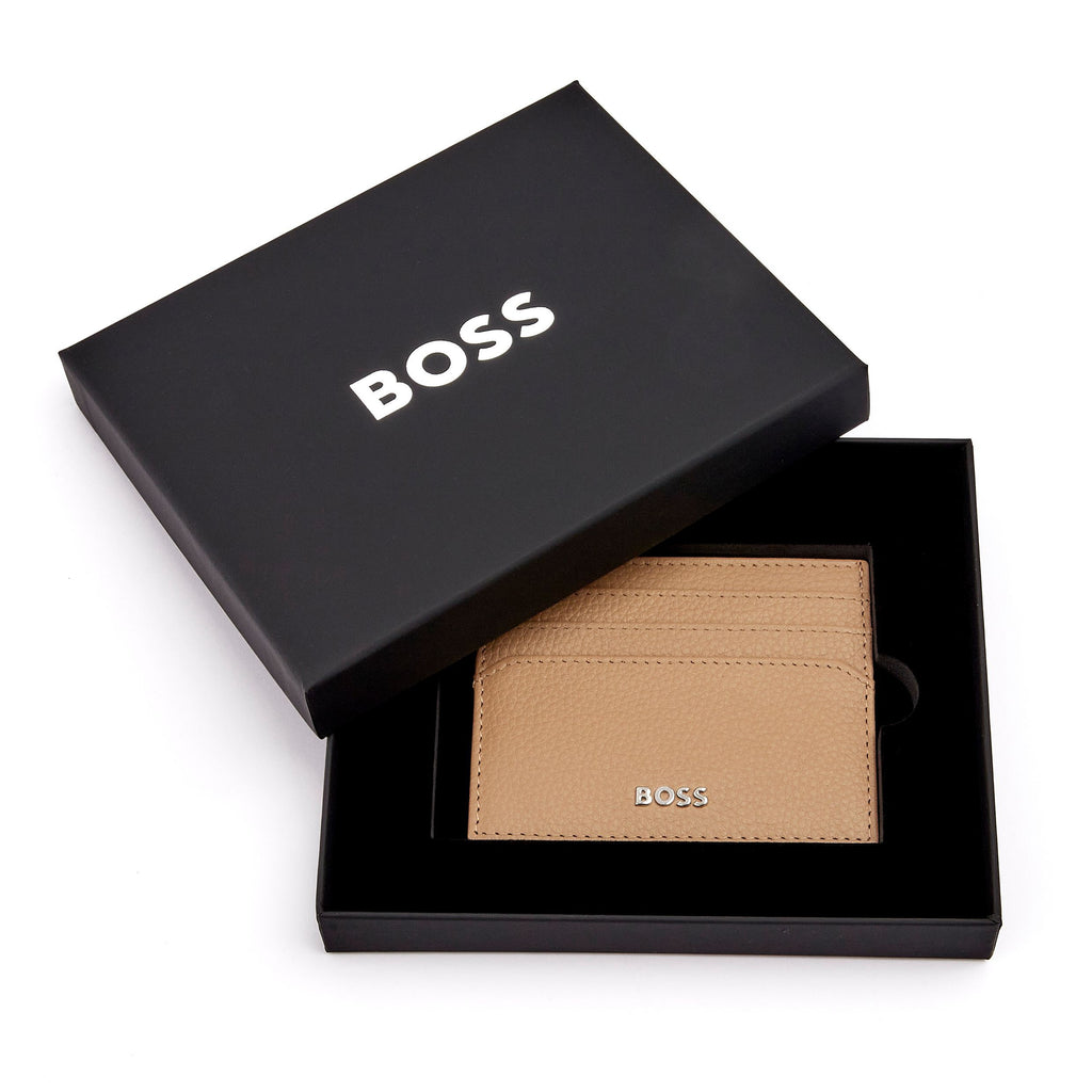 Men's card case BOSS Camel Grained Card holder Classic with gift box