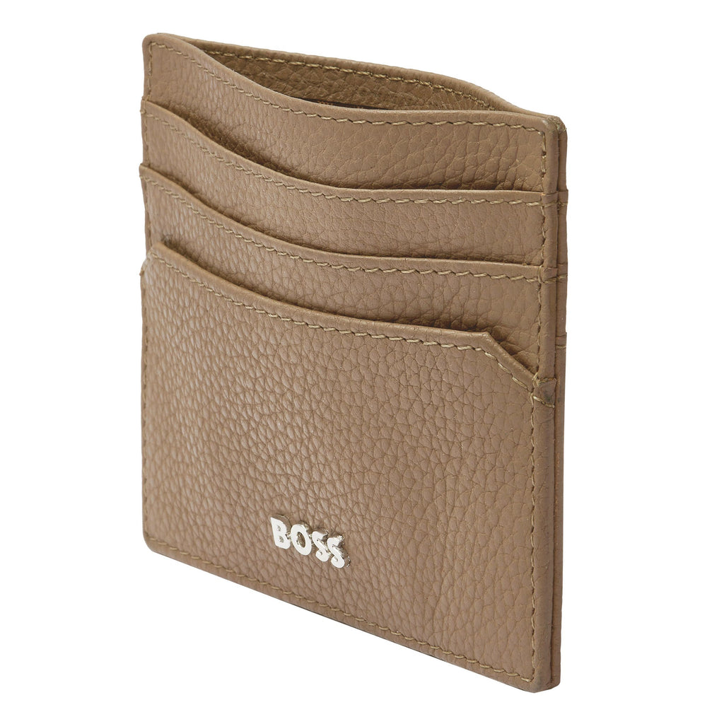  Men's card case BOSS Camel Grained Card holder Classic with gift box