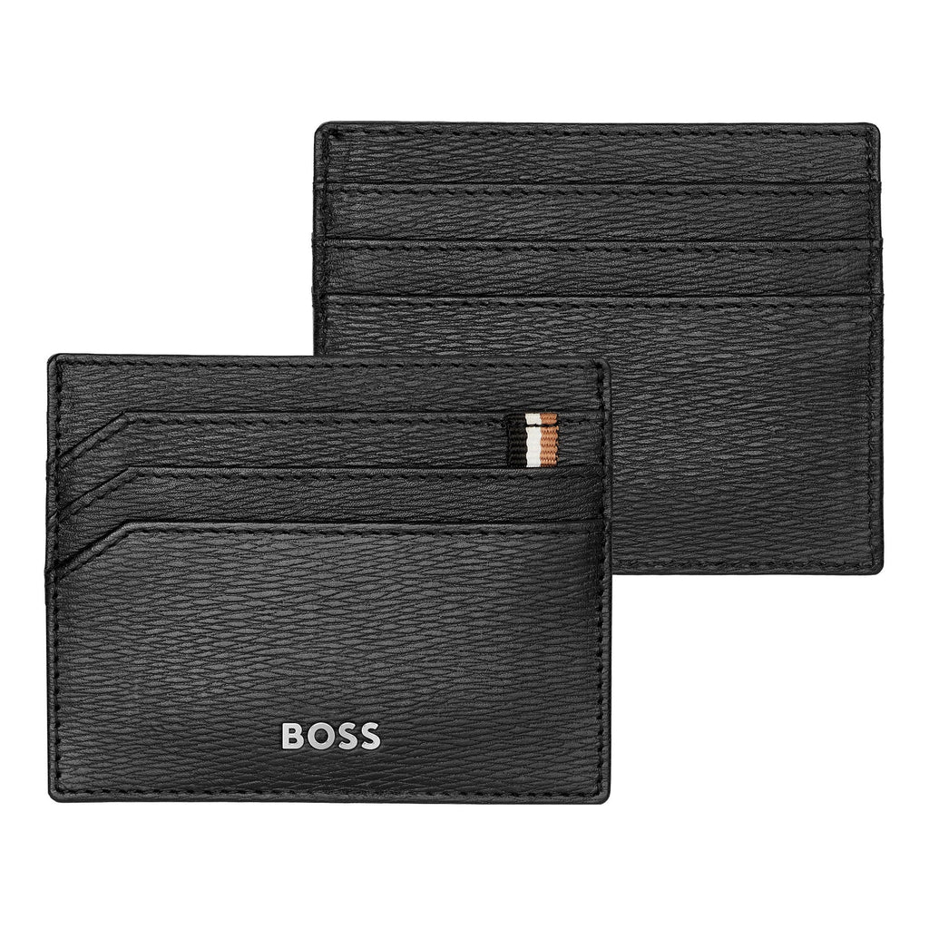  Men's leather card holder HUGO BOSS trendy Black Card holder Iconic