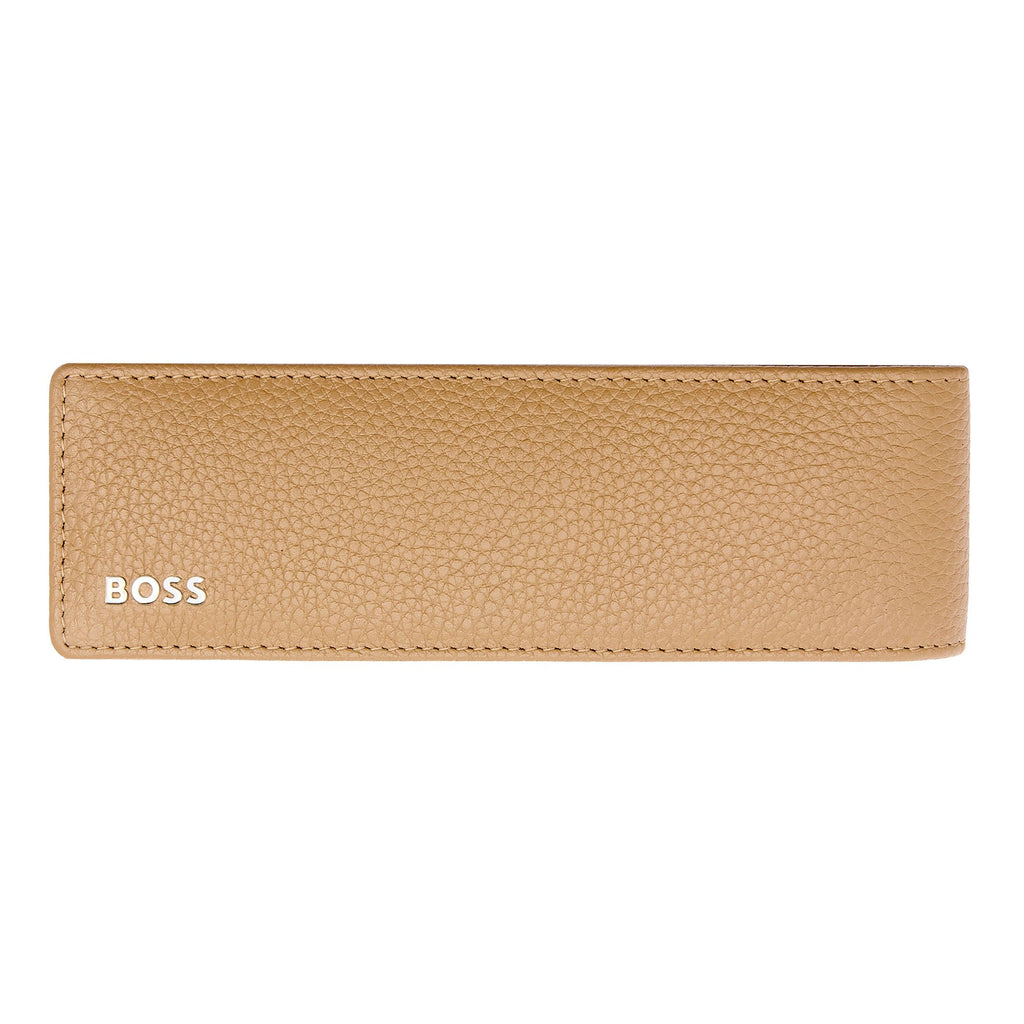 Shop BOSS Grained Camel Double pen pouch Classic in Hong Kong & Macau