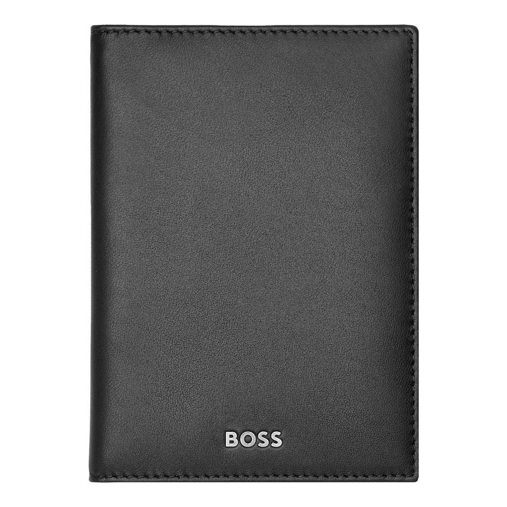  Men's bifold wallets BOSS Smooth Black folding Card holder Classic 