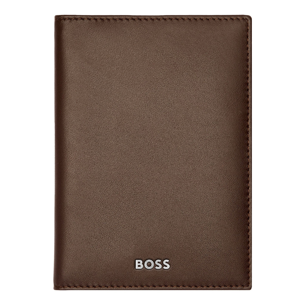  Exquisite men's wallets BOSS Smooth Brown Folding Card holder Classic 