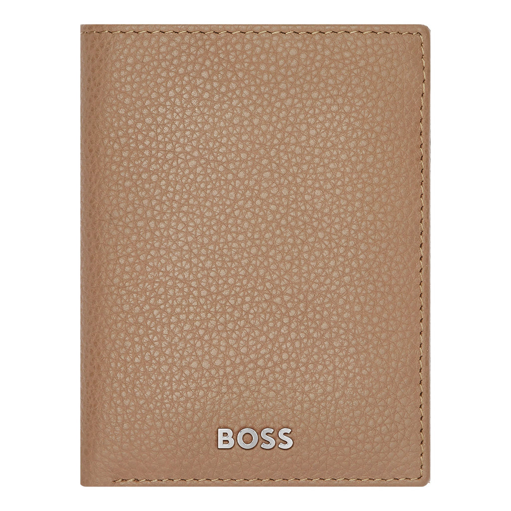 Men's best wallets HUGO BOSS Grained Camel Folding Card holder Classic