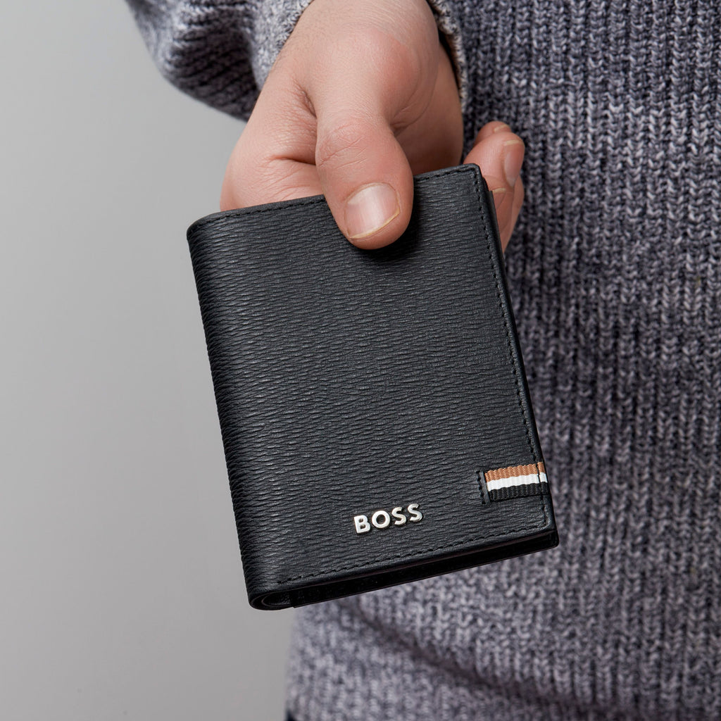 Men's luxury wallets HUGO BOSS Black Folding Card holder Iconic