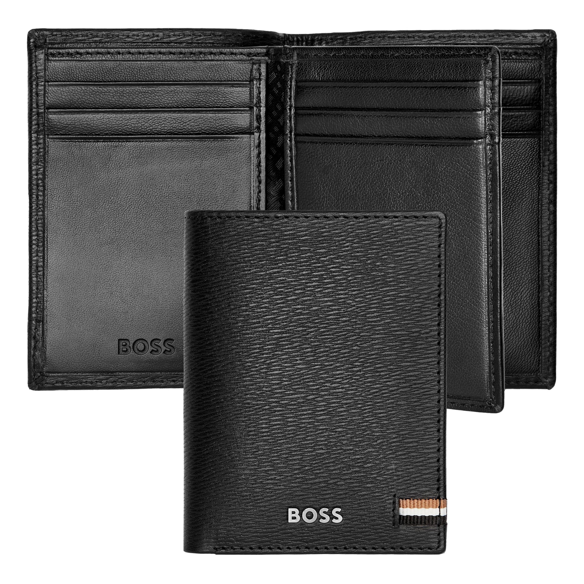 Men's luxury wallets HUGO BOSS Black trifold Card holder Iconic