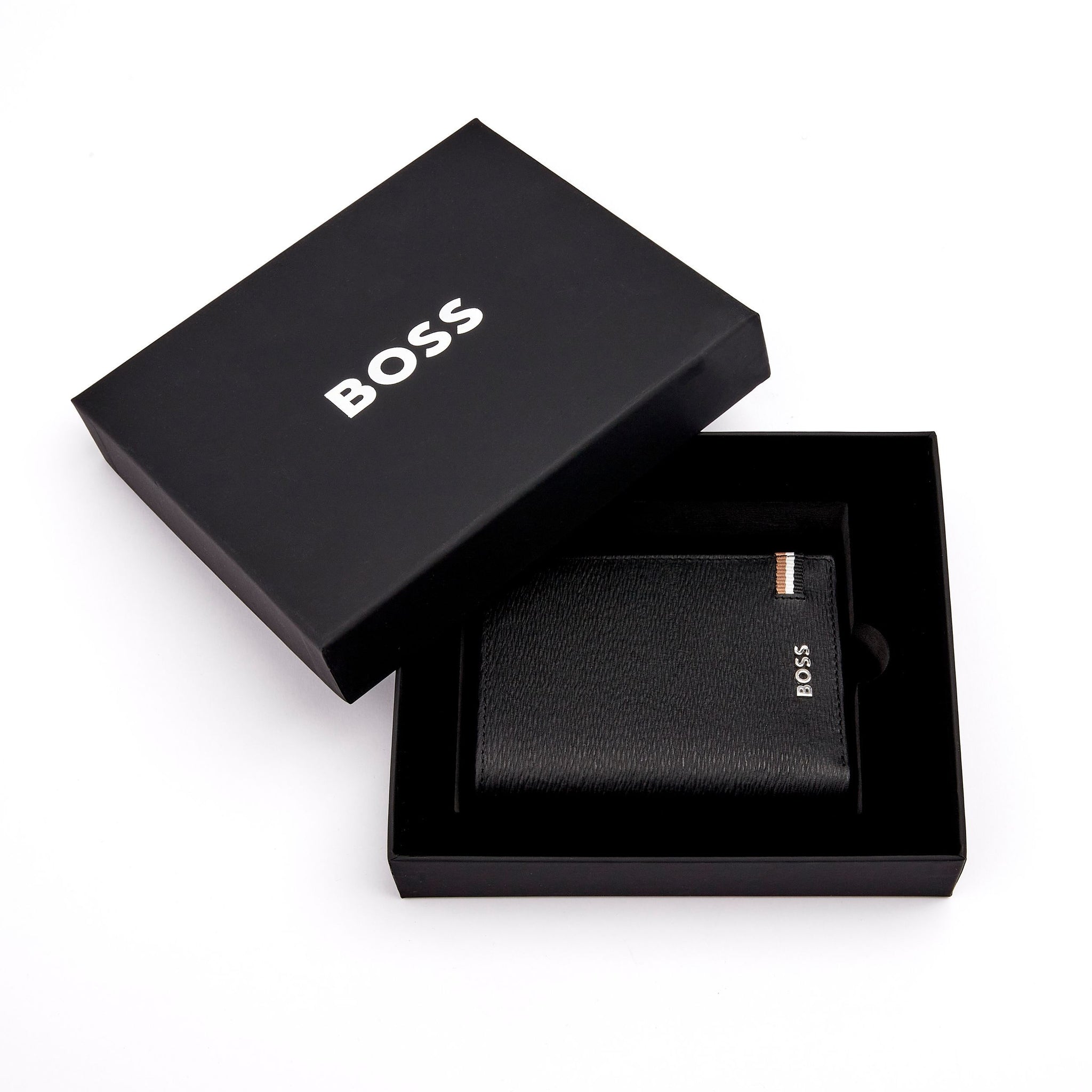 Men's luxury wallets HUGO BOSS Black trifold Card holder Iconic
