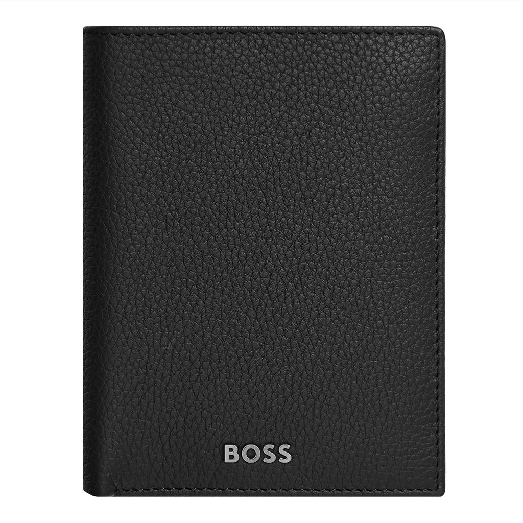 HUGO BOSS Card holder with flap and money pocket Classic Grained Black