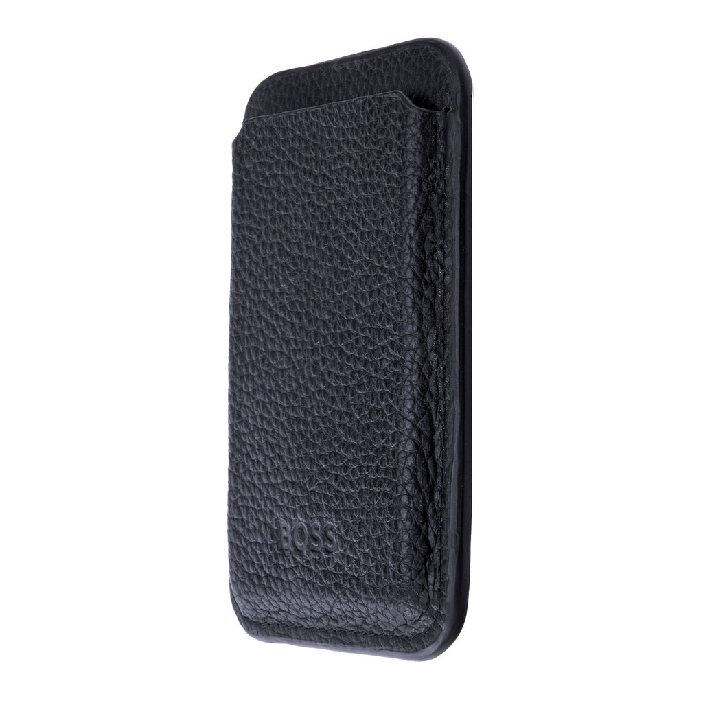Magnetic card holder BOSS Grained Navy MagSafe Card holder Classic