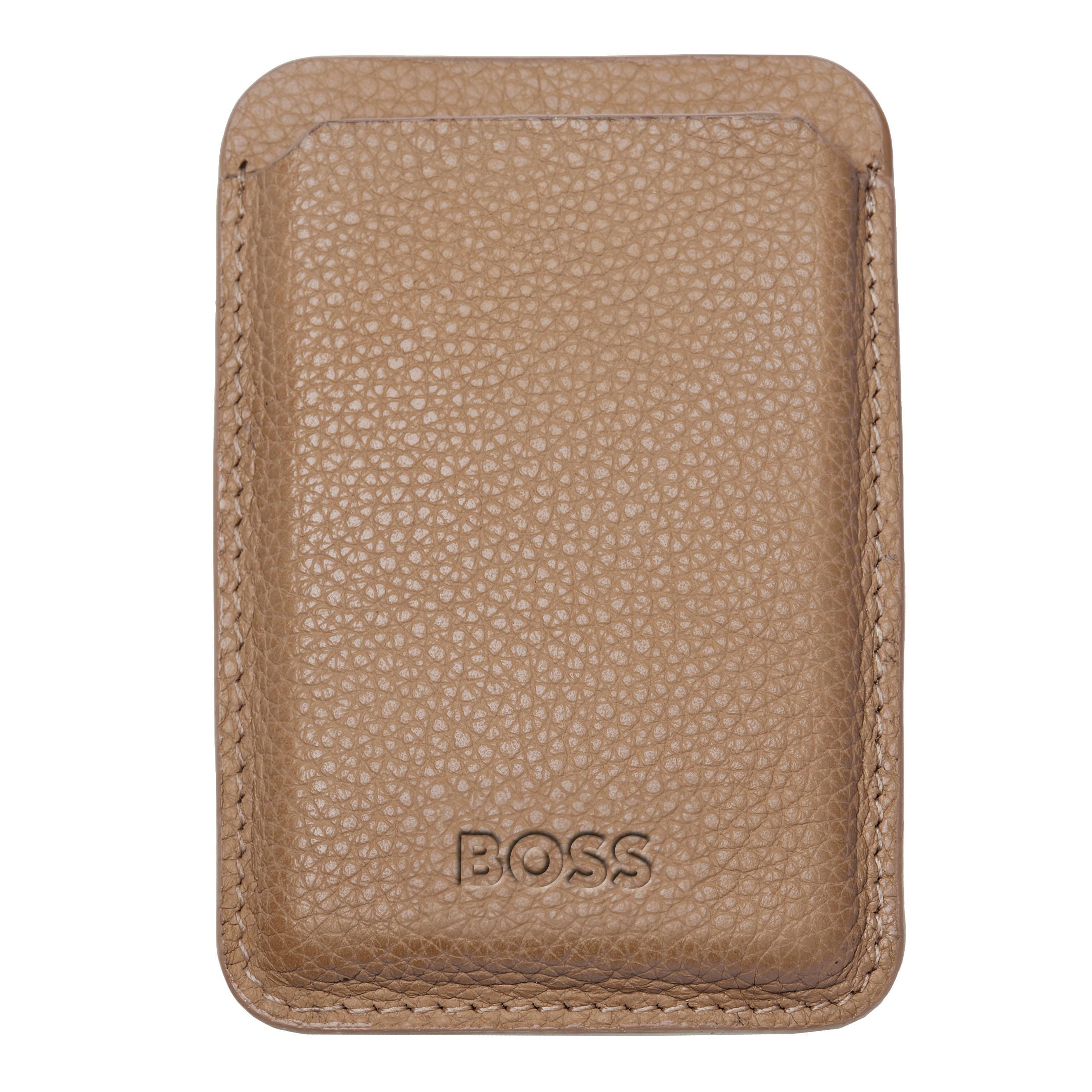 Men's wallets BOSS Grained Camel Card holder with MagSafe Classic