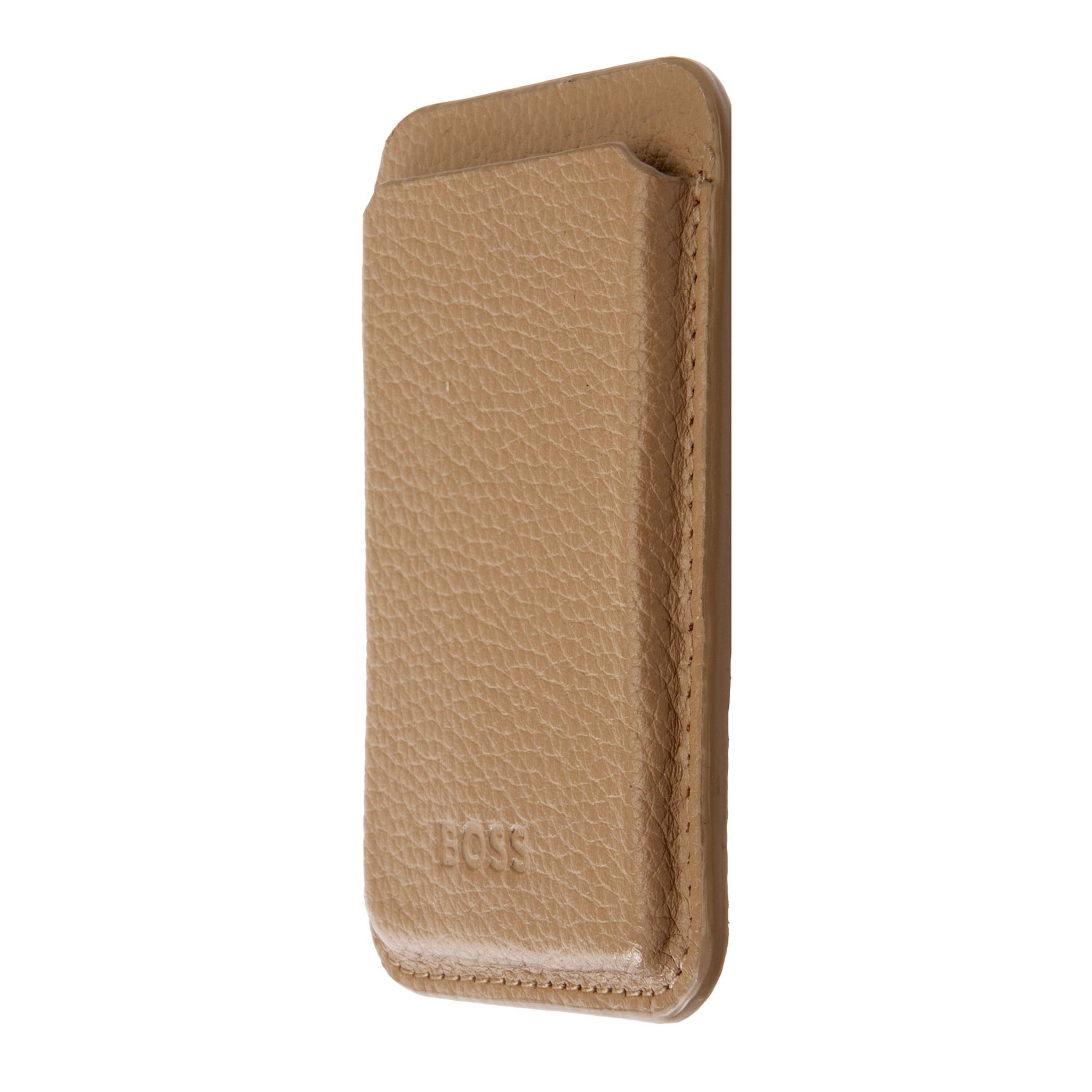 Men's wallets BOSS Grained Camel Card holder with MagSafe Classic