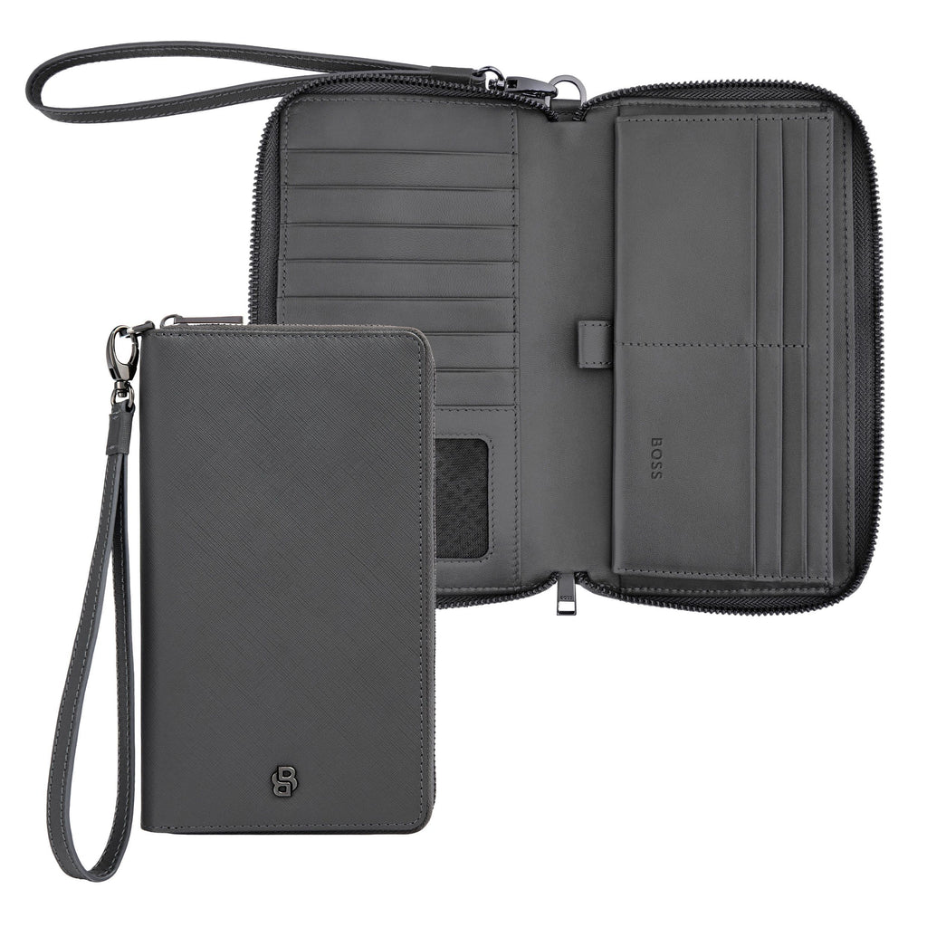 Shop BOSS grey travel wallet Double B in Hong Kong, Macau and China