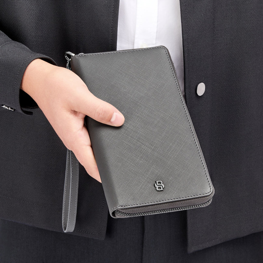 Shop BOSS grey travel wallet Double B in Hong Kong, Macau and China