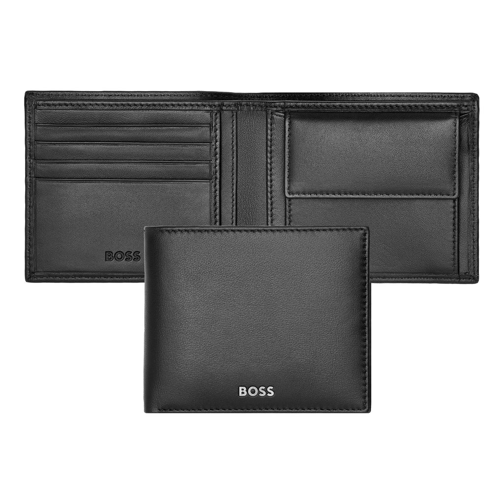  Men's coin purse with pocket BOSS Smooth Black Coin Wallet Classic