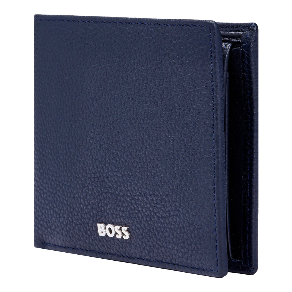  Wallet with coin pocket for men BOSS Grained Navy Money wallet Classic 