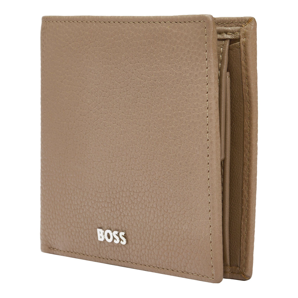  Men's wallet with coin pocket BOSS Grained Camel Money wallet Classic
