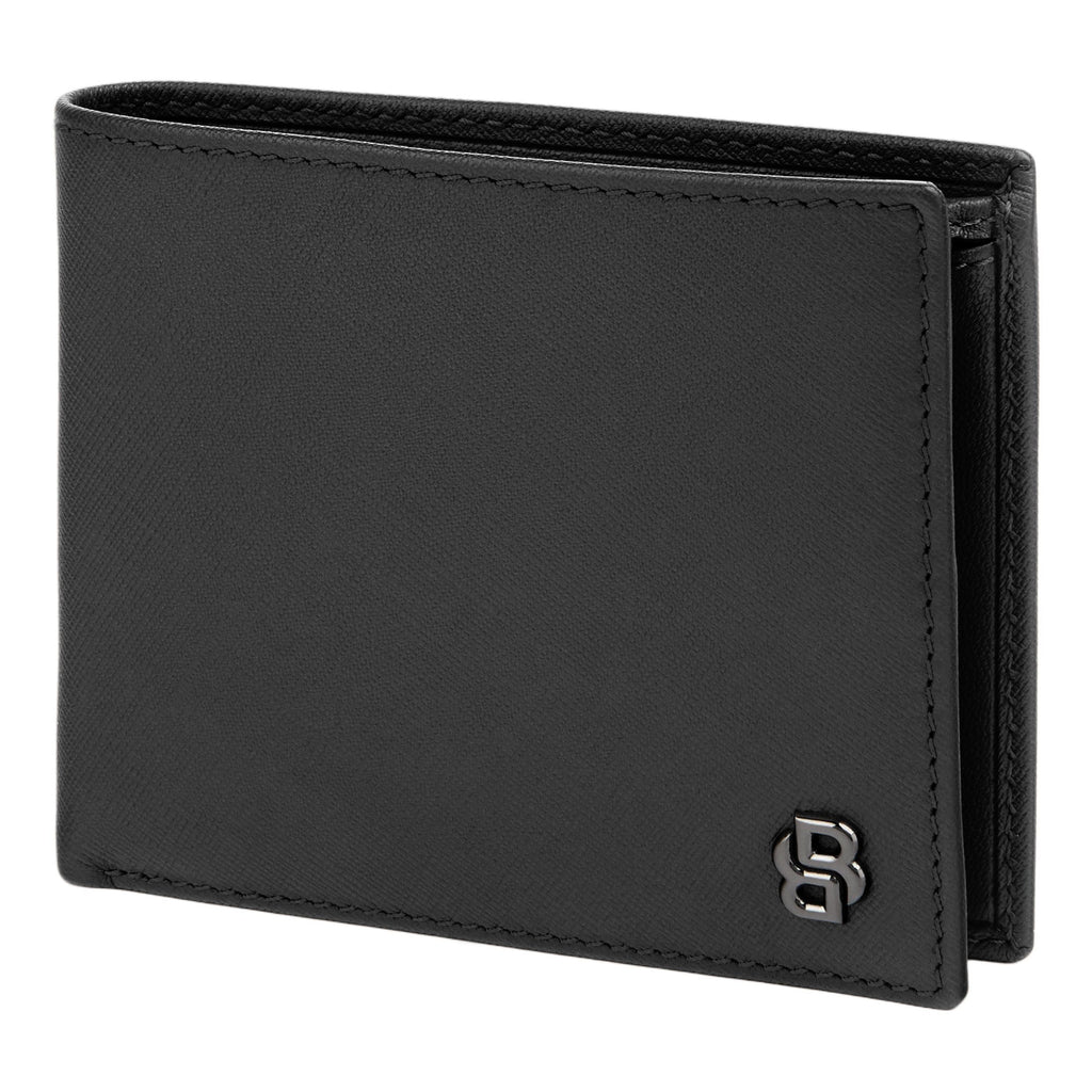 Shop BOSS black money wallet with gun-plated Double B logo in Hong Kong