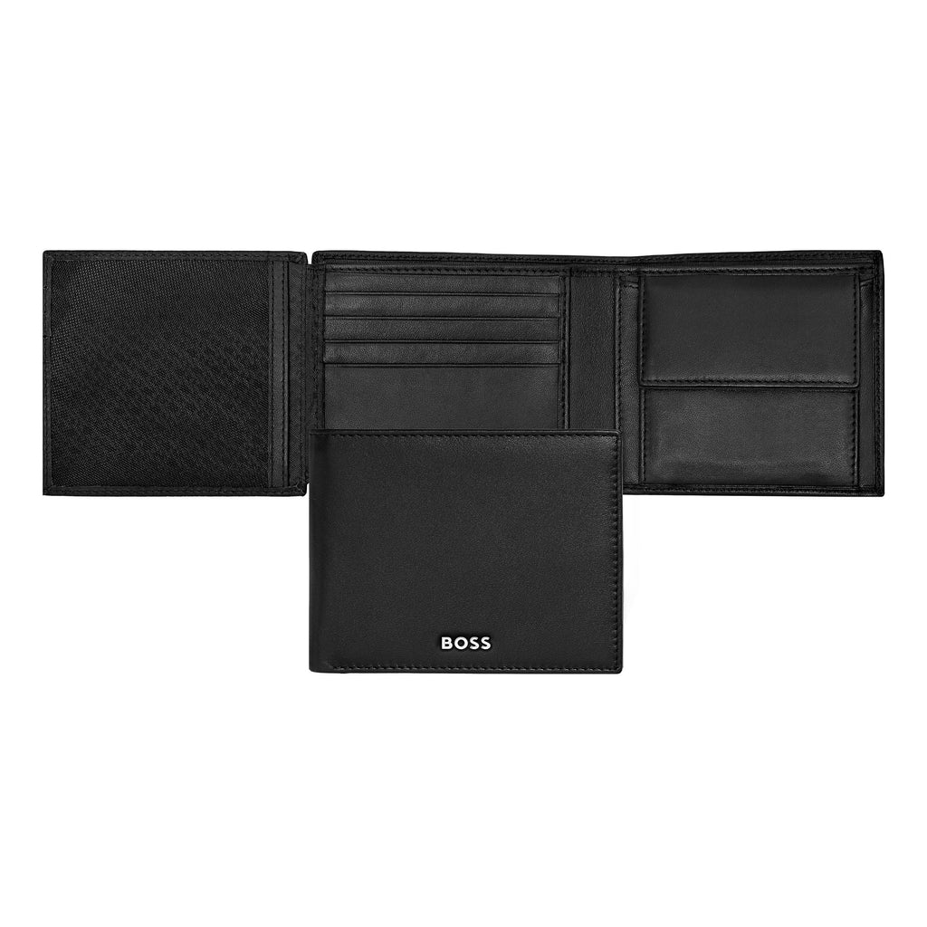 男士翻盖钱夹 BOSS 光滑黑色三折钱包经典 – Luxury Corporate Gifts | B2B Gifts Shop HK