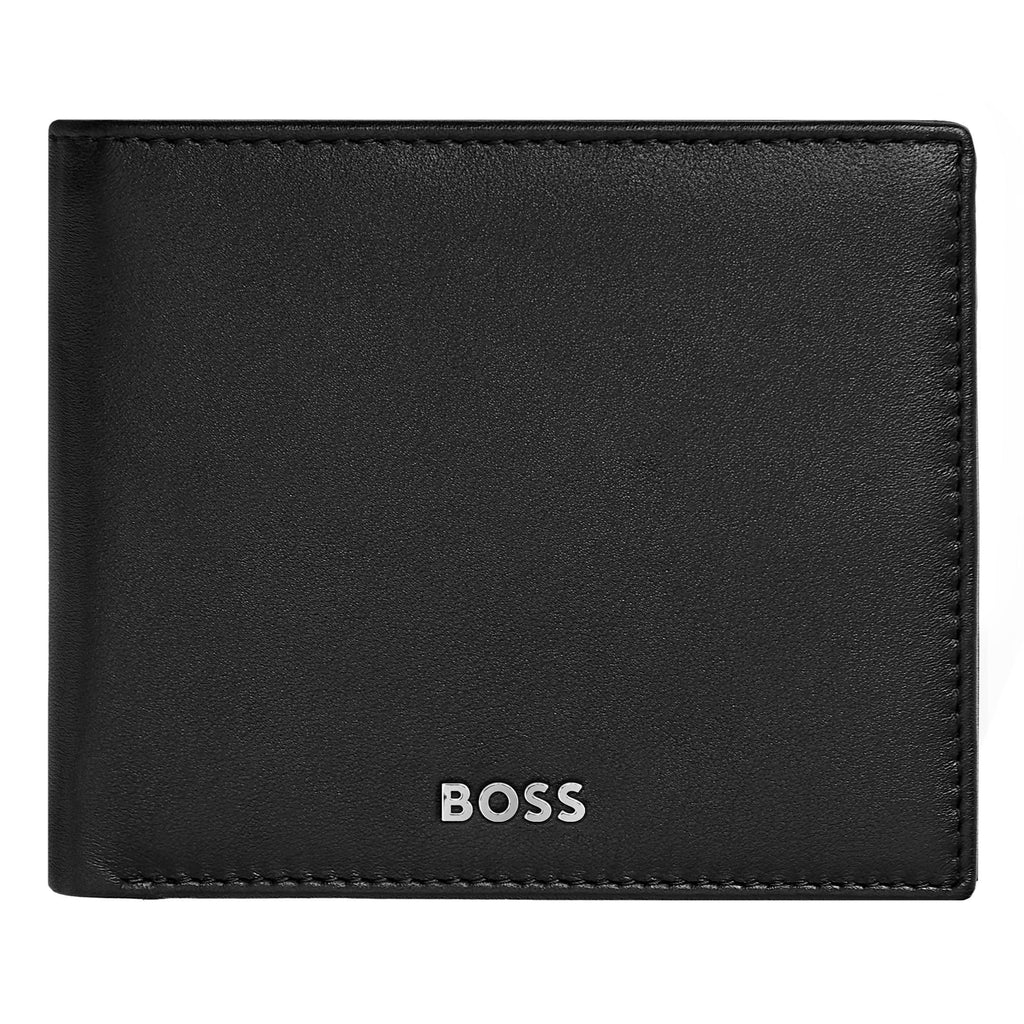 男士翻盖钱夹 BOSS 光滑黑色三折钱包经典 – Luxury Corporate Gifts | B2B Gifts Shop HK