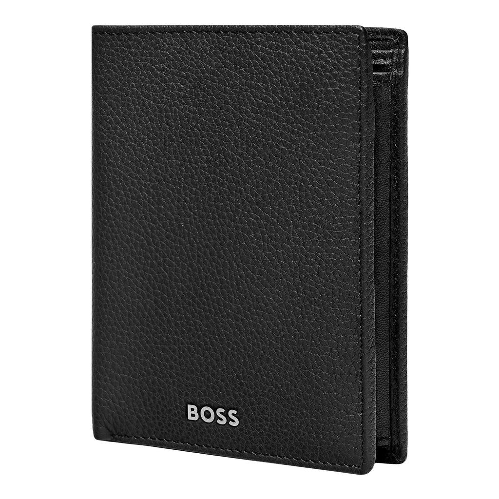  Small vertical wallets BOSS Grained Black flap Money wallet Classic