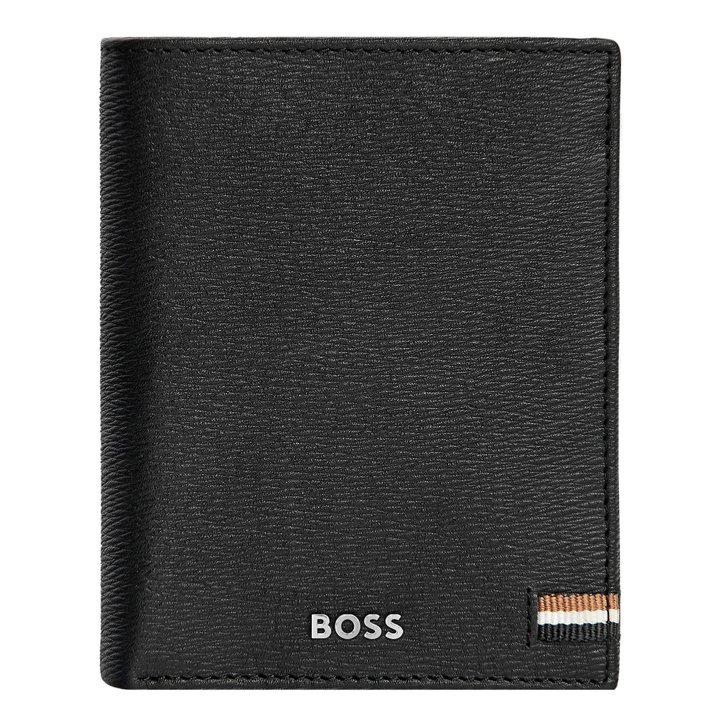 Men's flap wallets HUGO BOSS black Money wallet vertical flap Iconic 