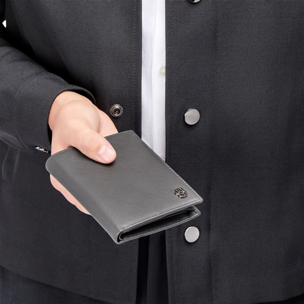 HUGO BOSS trifold money wallet with flap with Double B inside lining