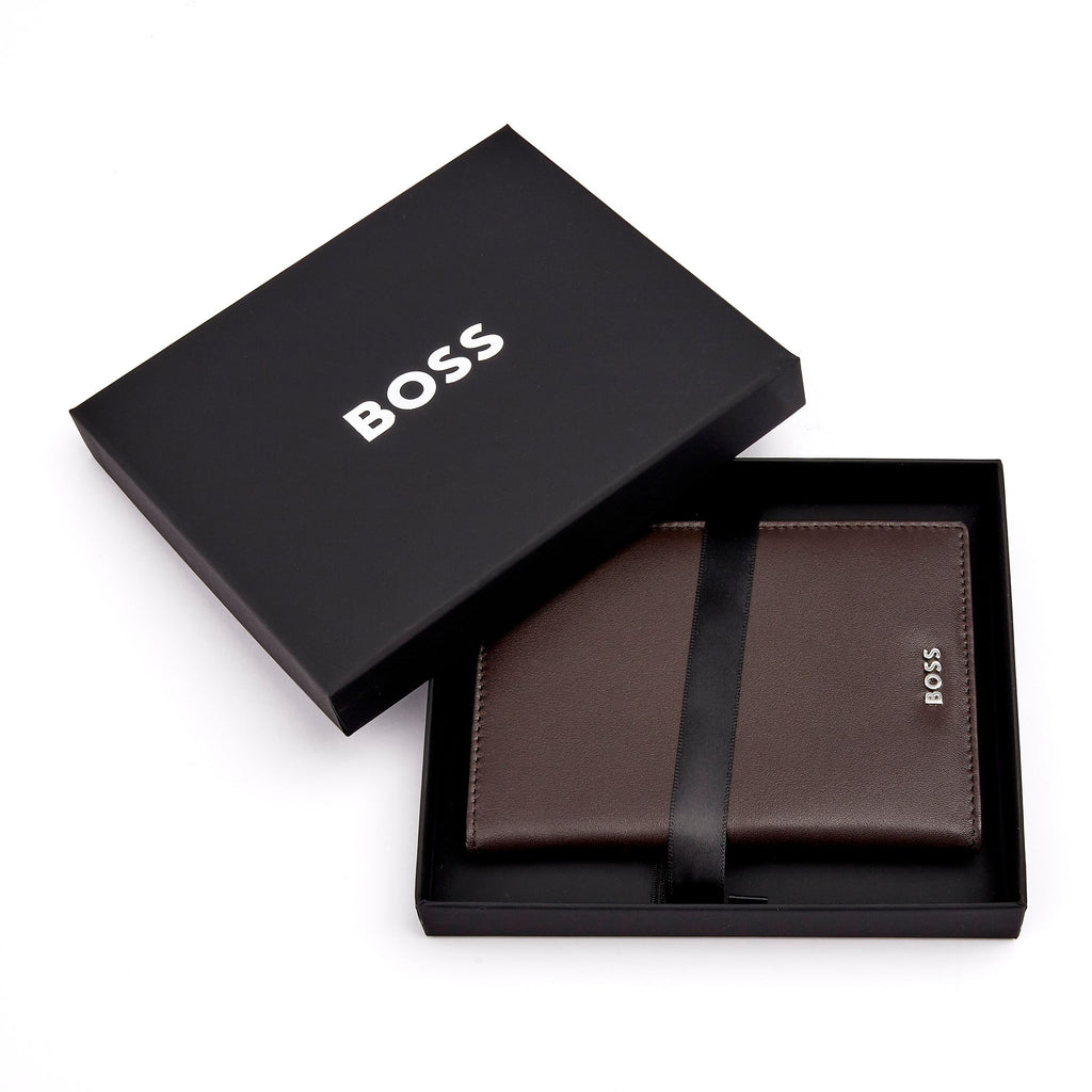 Men's wallets HUGO BOSS Smooth Brown Leather Passport holder Classic