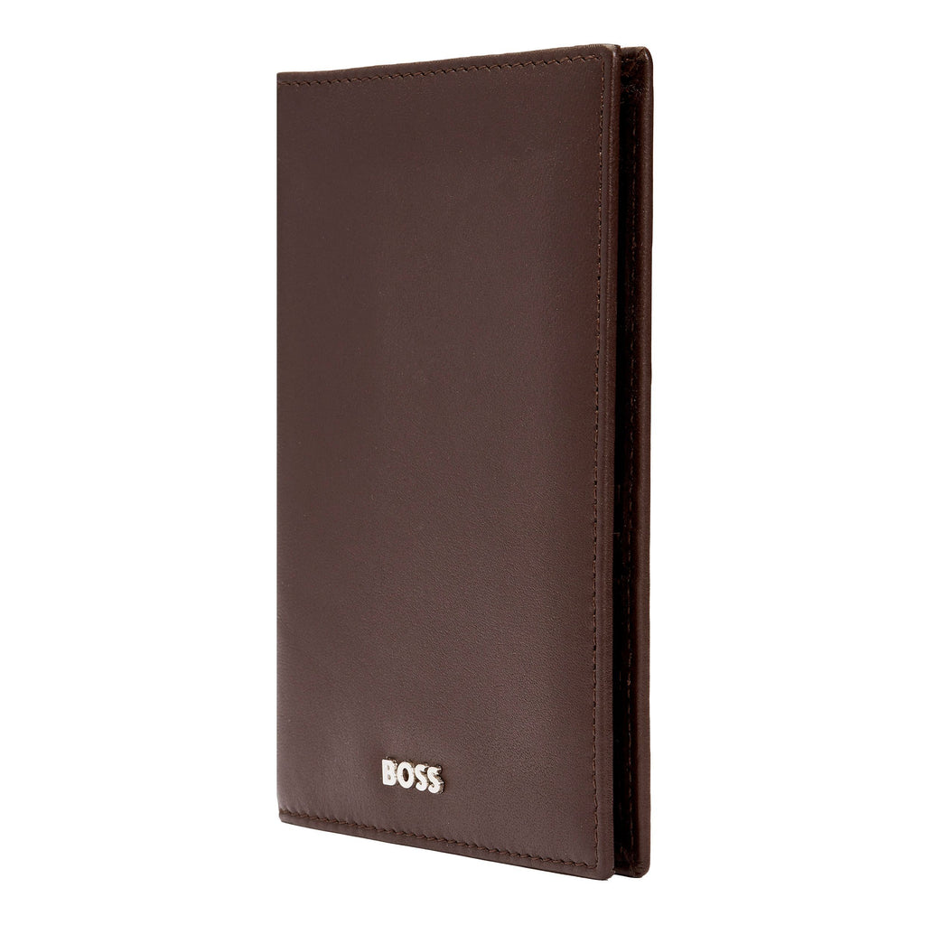 Men's wallets HUGO BOSS Smooth Brown Leather Passport holder Classic 