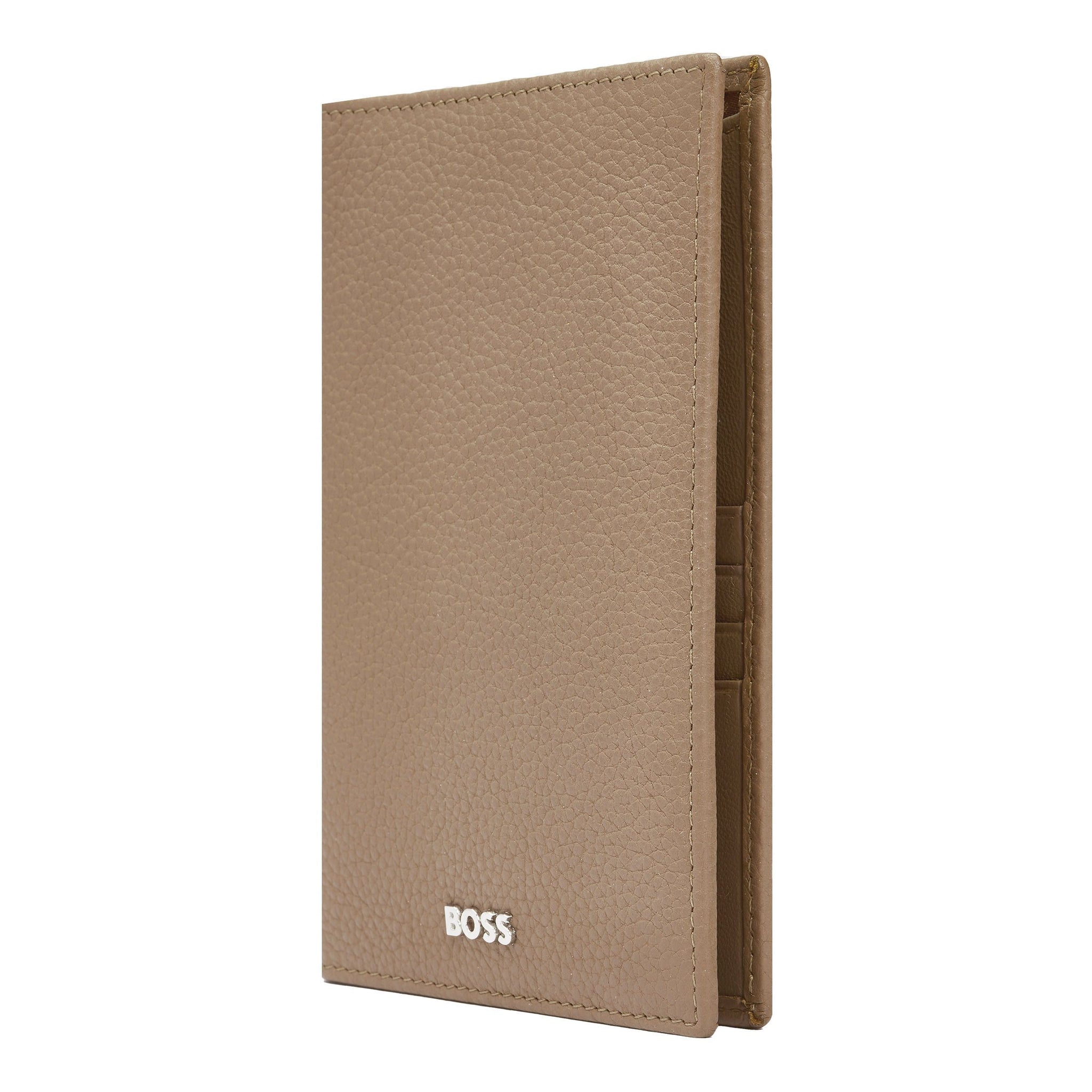 Men's small leather goods BOSS Camel Grained Passport holders