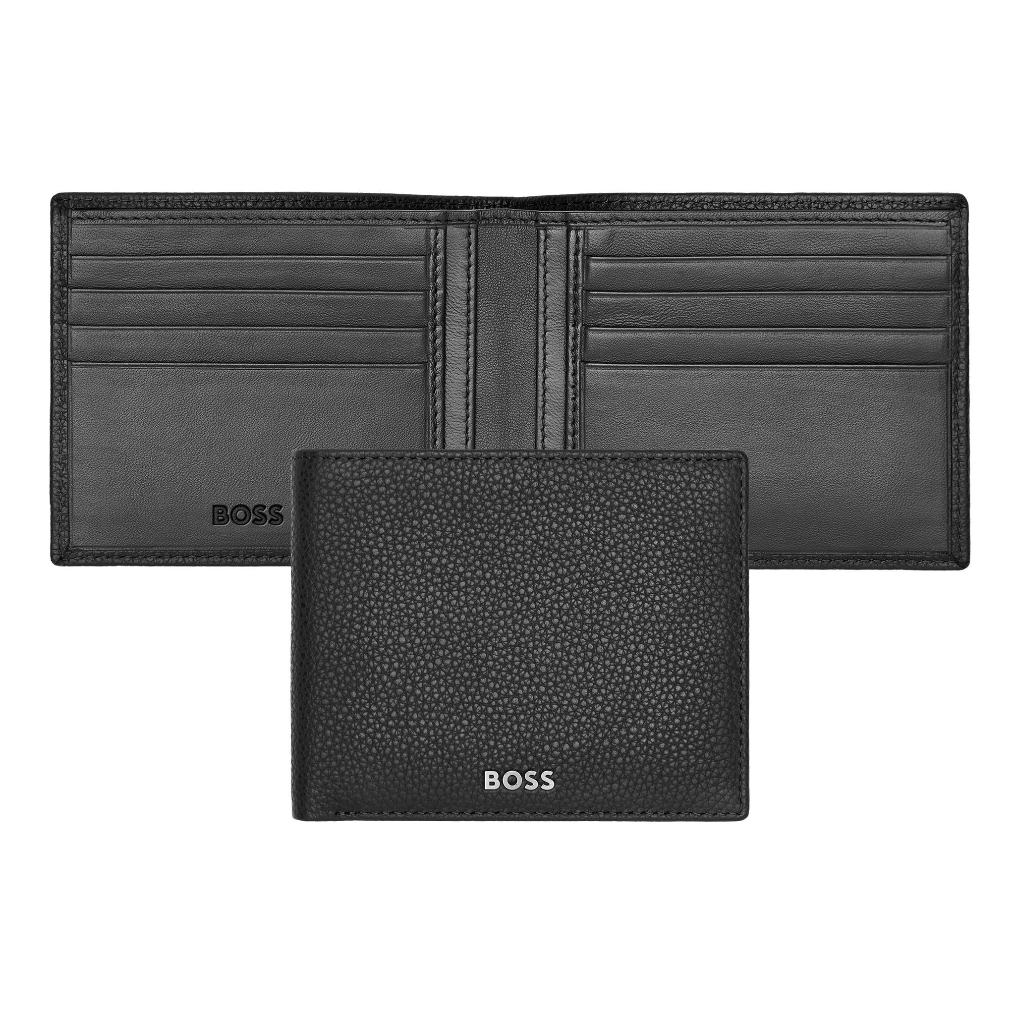 Men s wallets purses HUGO BOSS Grained Black Leather Wallet Classic Luxury Corporate Gifts B2B Gifts Shop HK