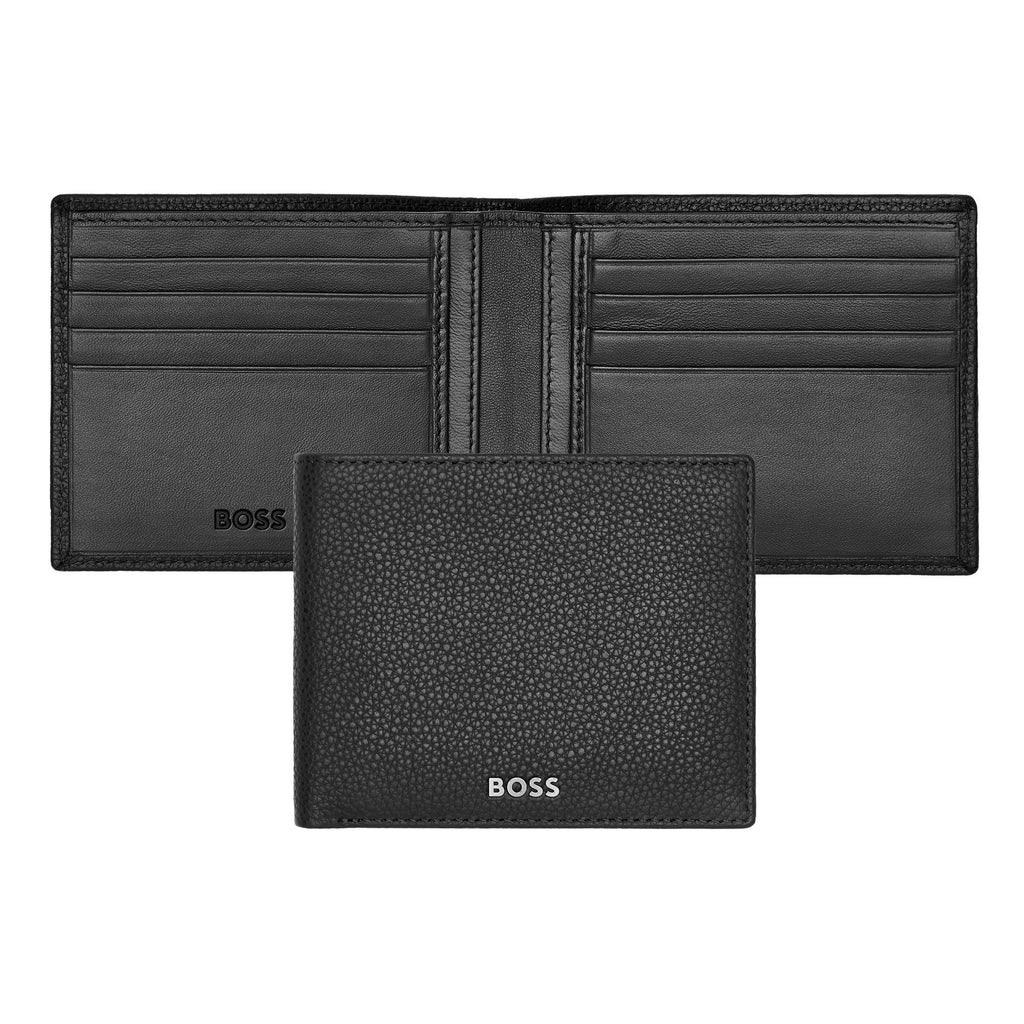 Hugo Boss wallet gift set with grained black leather key holder Classic