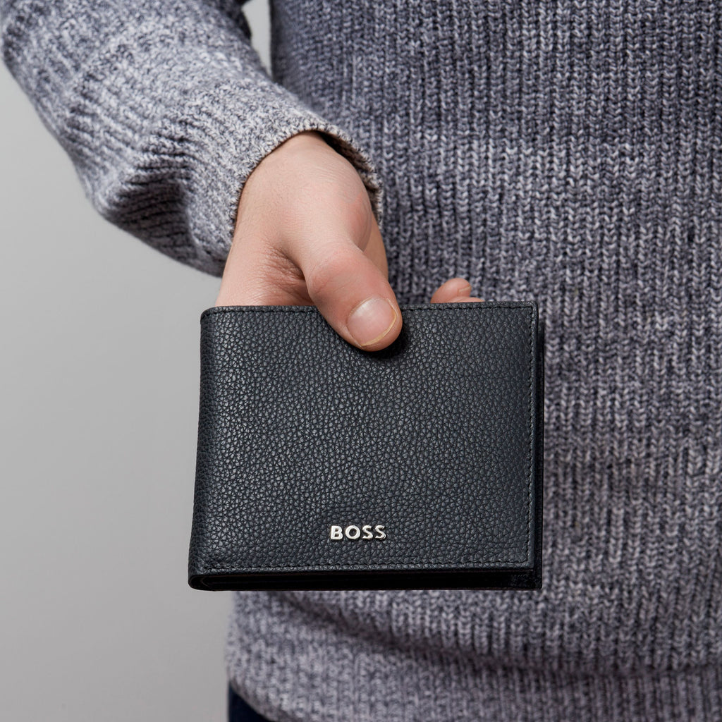 Men's wallets & purses HUGO BOSS Grained Black Leather Wallet Classic
