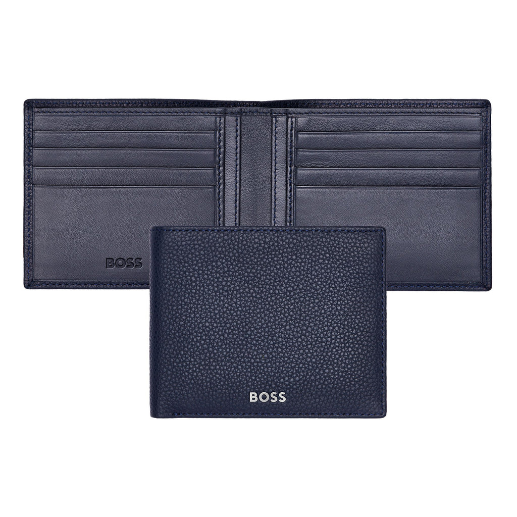  Men's small leather goods BOSS Grained Navy Leather Wallet Classic