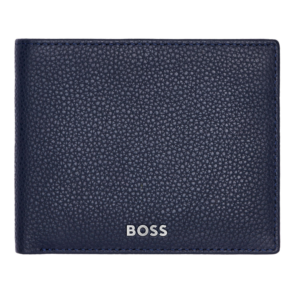  Men's small leather goods BOSS Grained Navy Leather Wallet Classic