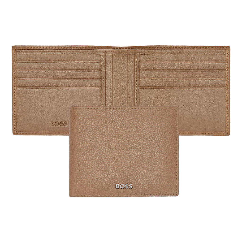  Small leather goods set BOSS Grained Camel wallet & keyring Classic