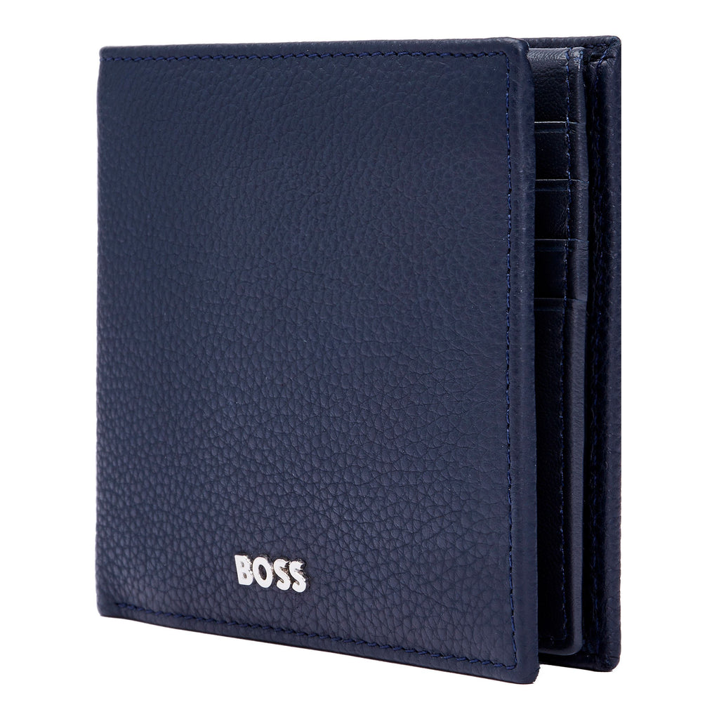  Executive flap wallets HUGO BOSS Navy Grained Wallet with flap Classic