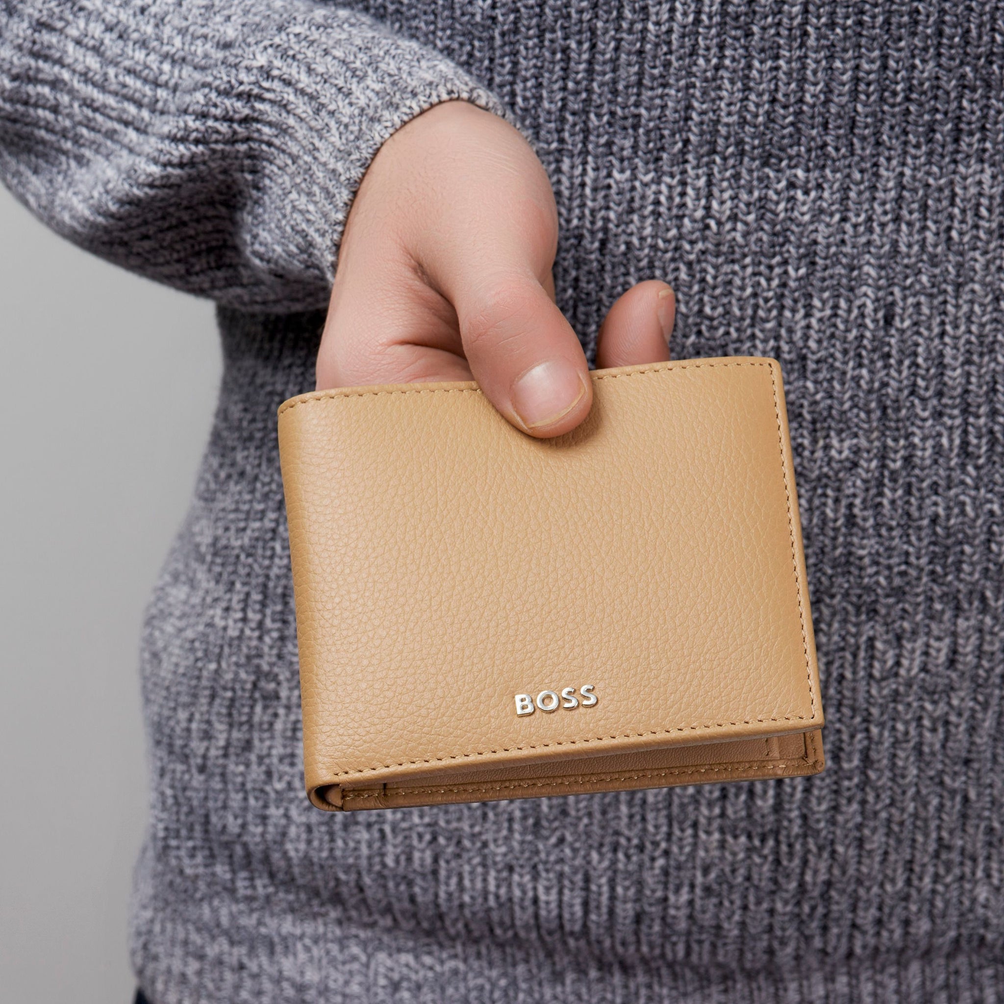 Hugo Boss Mens Leather Trifold Wallet With Coin Pocket Coin Pocket