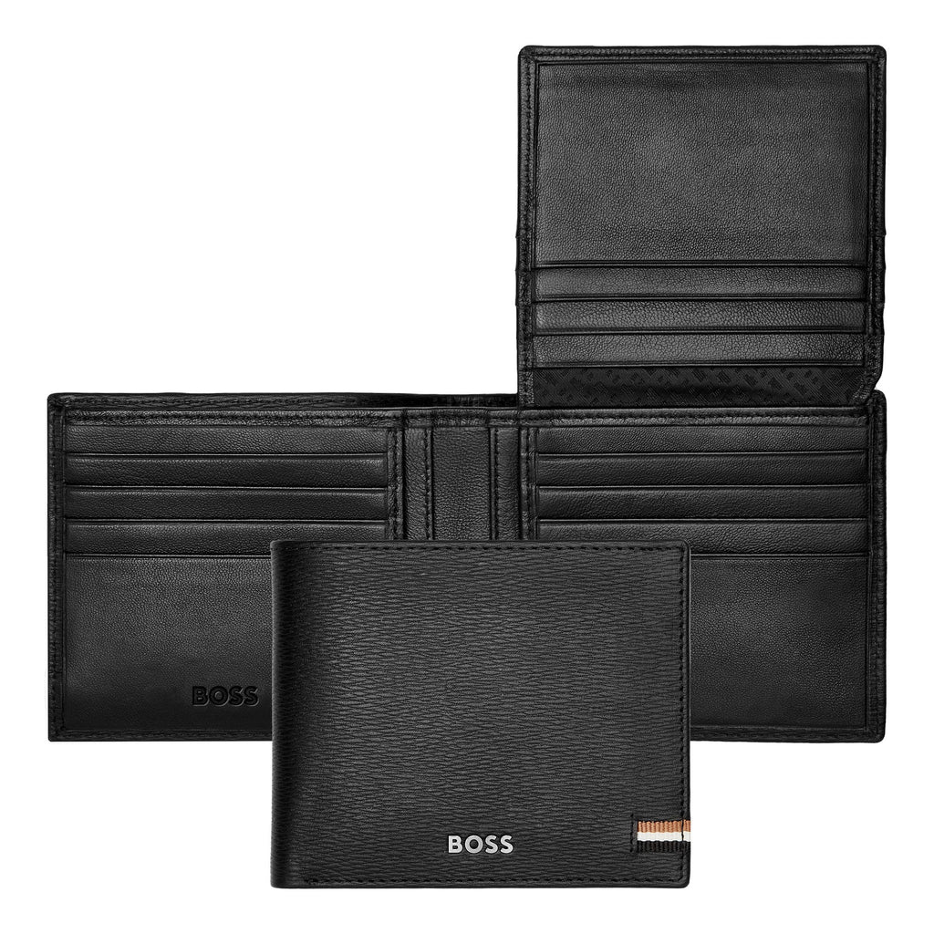  Trifold wallets for men BOSS Black Leather Wallet with flap Iconic 