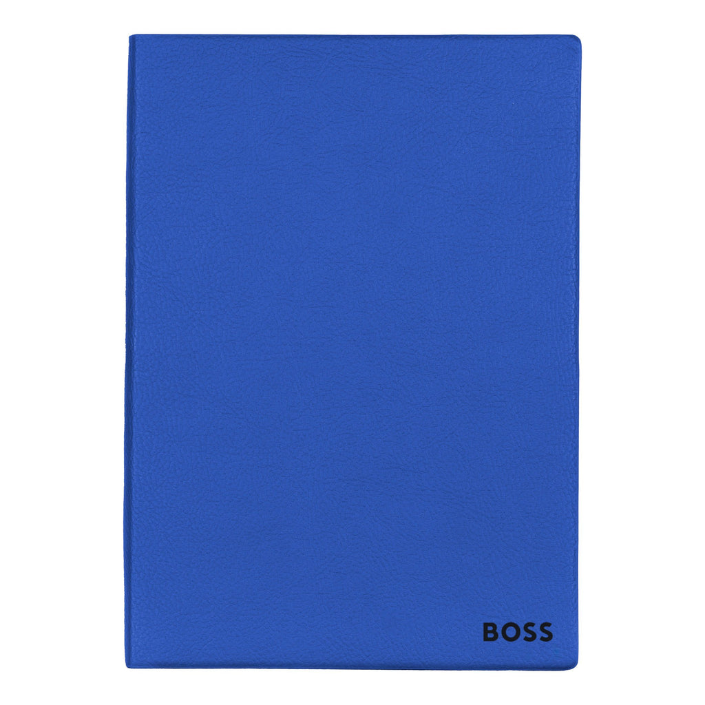 BOSS Blue Textured A5 Notebook Essential Storyline Blue Lined 