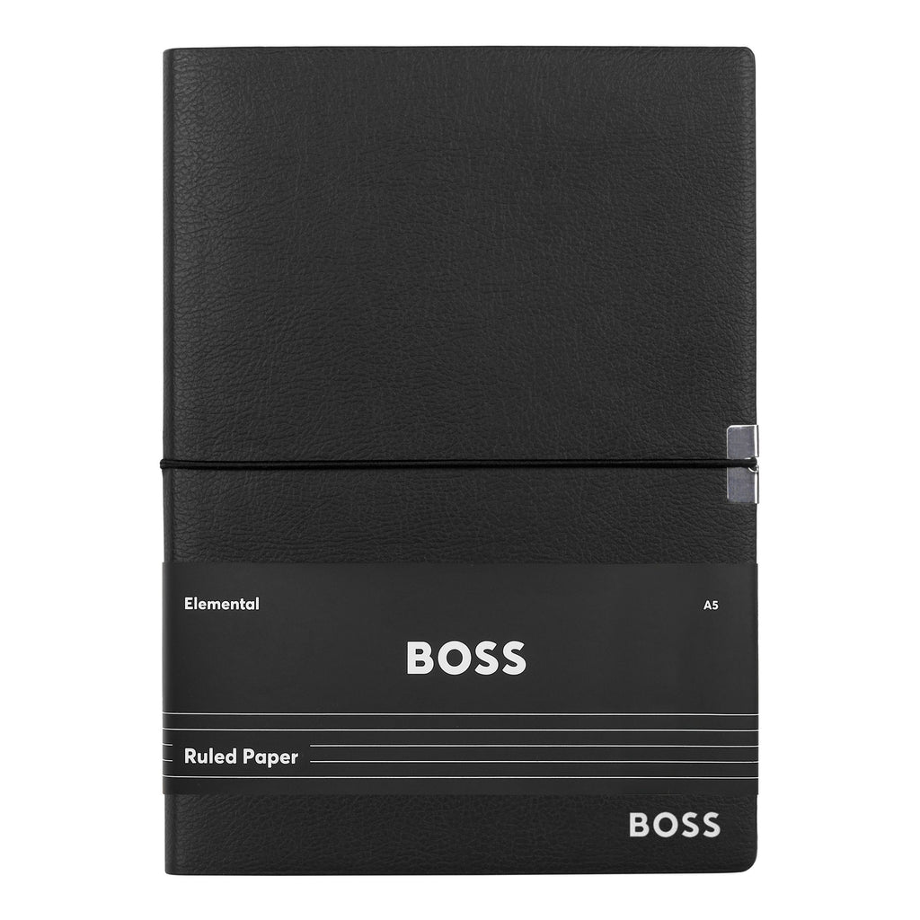 BOSS A5 Notebook Elegance Storyline Black Lined with elastic closure