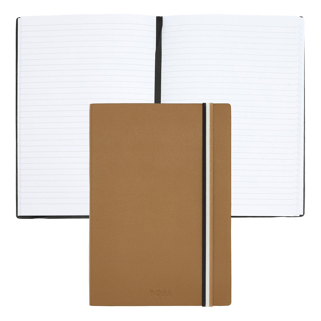 Mens designer notebooks BOSS A5 Notebook Iconic Camel Lined