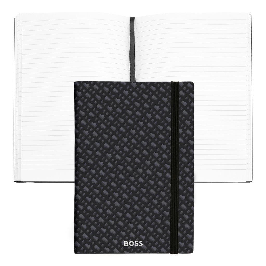 monogram notebooks and notepads BOSS A5 Notebook Monogram Grey Lined