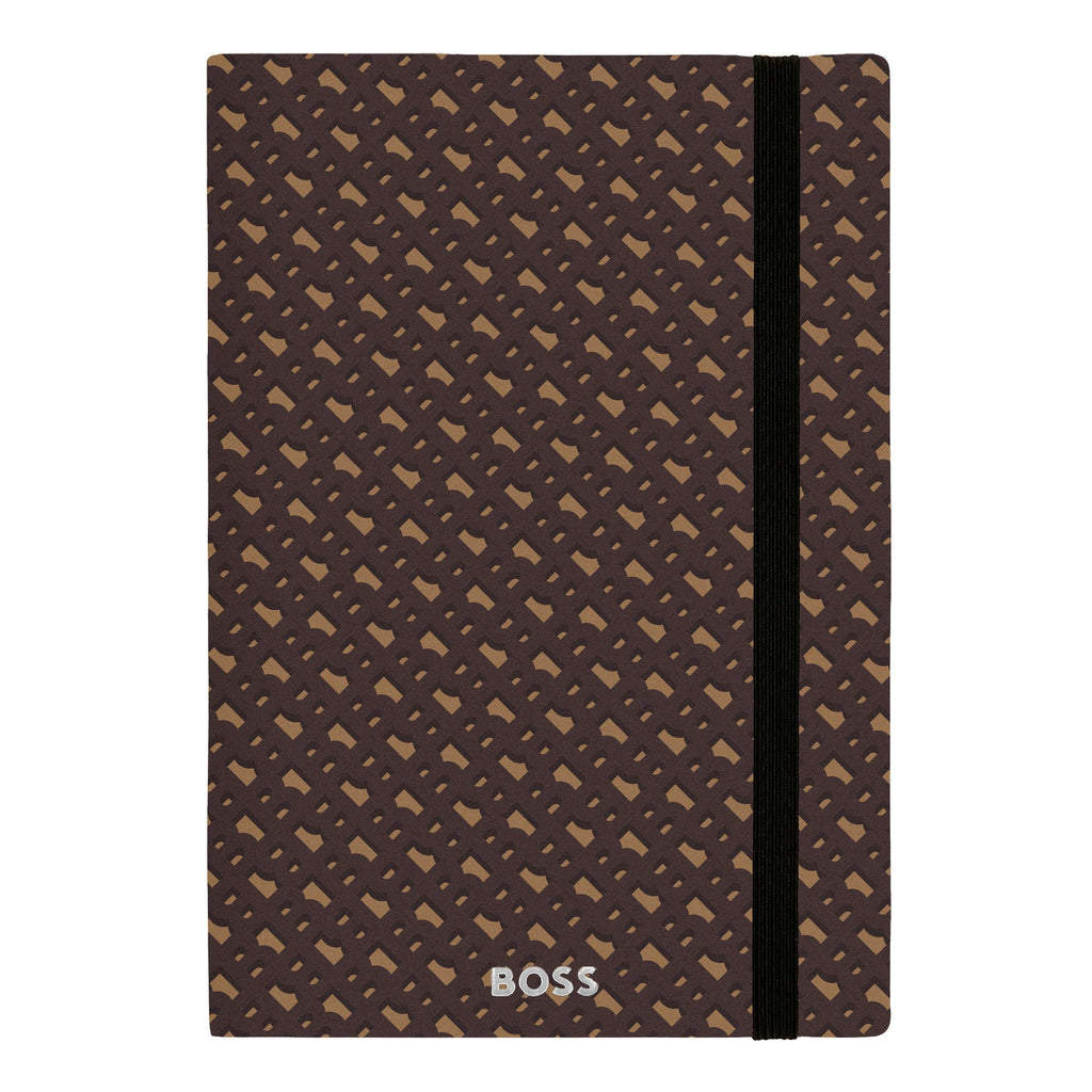 Two-tone monogram notepads BOSS A5 Notebook Monogram Camel Lined